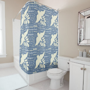 Rideau de douche couleur personnalisée PEACE en di
