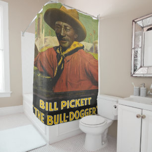 Rideau de douche Cowboy Rodéo Vintage