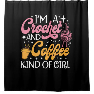 Rideau De Douche Crochet Et Café