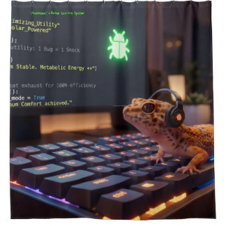 Rideau de douche Cyberpunk personnalisé GeckoDev p