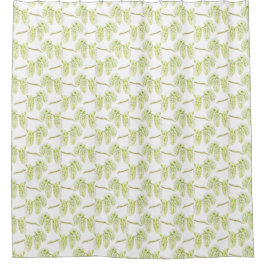 Rideau de douche d'aquarelle vert saule
