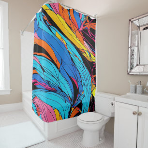Rideau de douche d'art en spirale vibrant pour sal