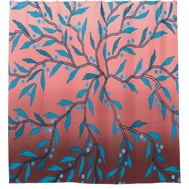 Rideau de douche de corail d'algues (Devant)