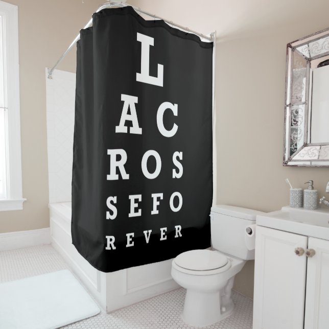 Rideau de douche de crosse - Drôle LAX Eye Chart (En situation)