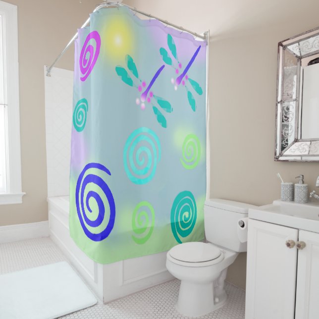 Rideau de douche de dragon Dream (En situation)