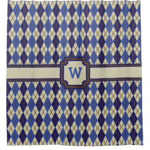 Rideau de douche de Jacquard de bleuets Scone