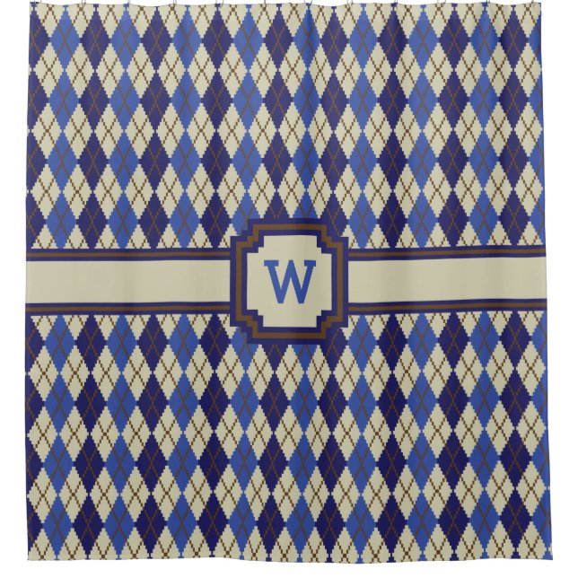 Rideau de douche de Jacquard de bleuets Scone (Devant)