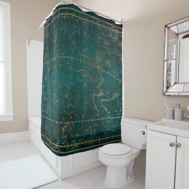 Rideau de douche de la carte d'étoile de la conste (En situation)