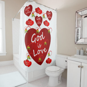 Rideau de douche de la Saint-Valentin Dieu est bon
