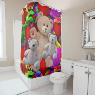 Rideau de douche de la Saint-Valentin, ours en pel