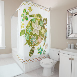 Rideau de douche de la tortue de mer