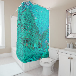 Rideau de douche de la tortue de mer