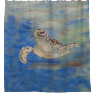 Rideau de douche de la tortue de mer