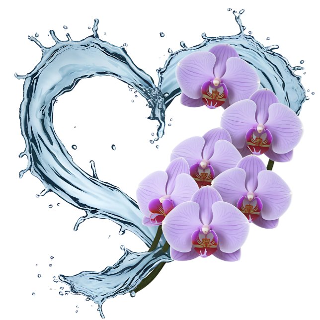 Rideau de douche de la vigne du coeur avec orchidé (Heart Vine with Purple Orchids)
