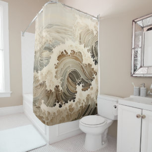 Rideau de douche de mer orageux