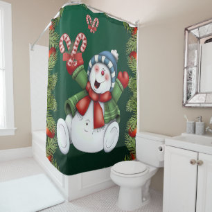 Rideau de douche de Noël, Snowman