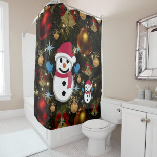Rideau de douche de Noël, Snowman