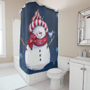 Rideau de douche de Noël, Snowman