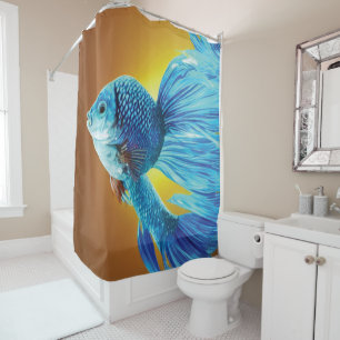 Rideau de douche de poisson siamois