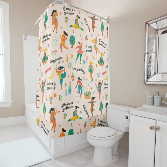 Rideau de douche de position corporelle (En situation)