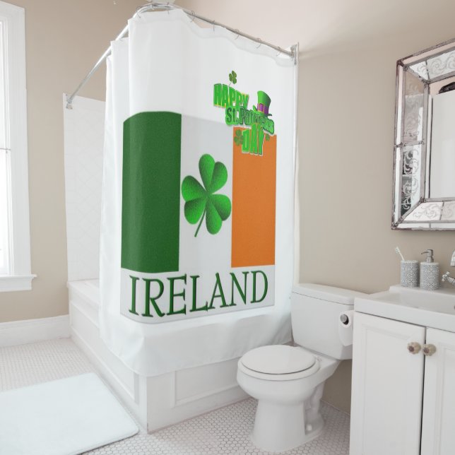 Rideau de douche de Saint Patrick (En situation)