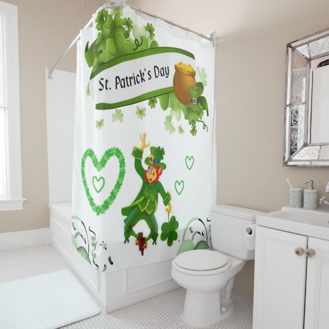 Rideau de douche de Saint Patrick (En situation)