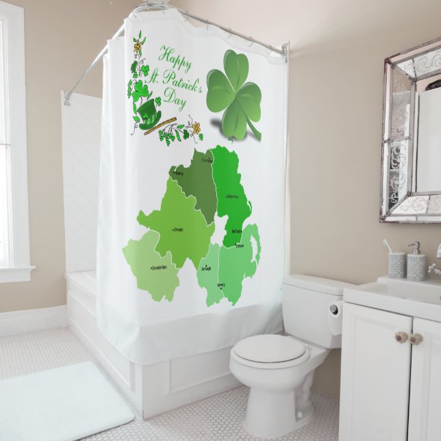 Rideau de douche de Saint Patrick (En situation)