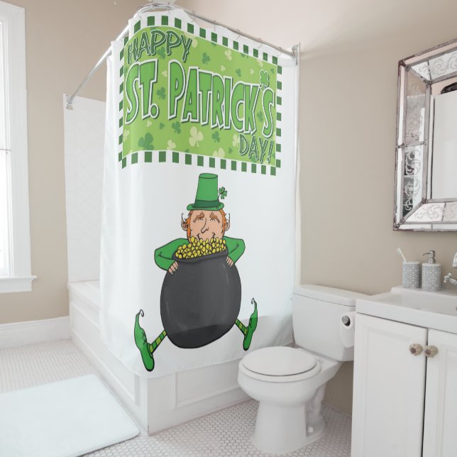 Rideau de douche de Saint Patrick (En situation)