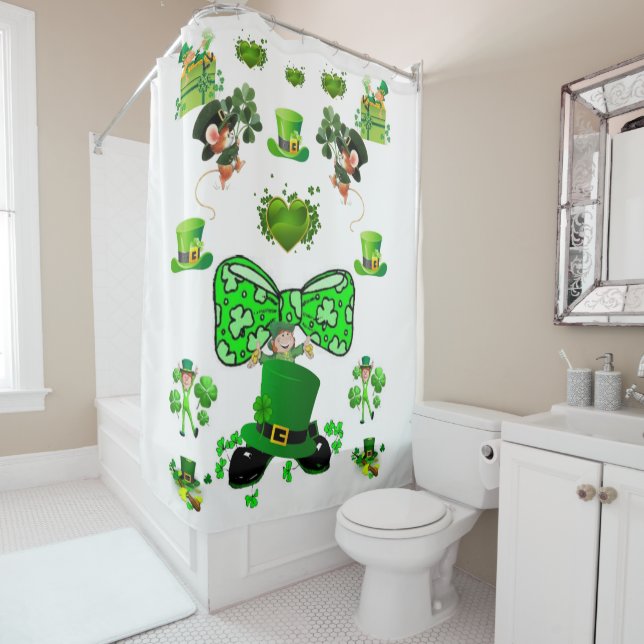 Rideau de douche de Saint Patrick (En situation)
