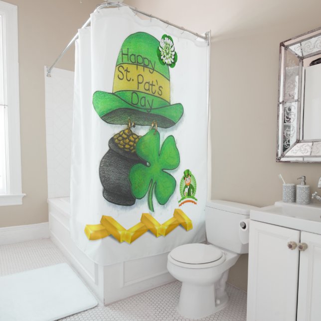 Rideau de douche de Saint Patrick (En situation)