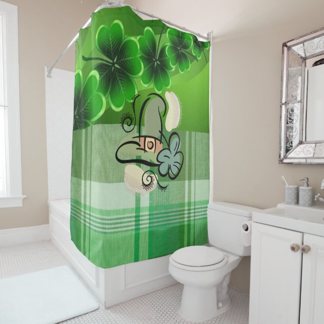 Rideau de douche de Saint Patrick (En situation)