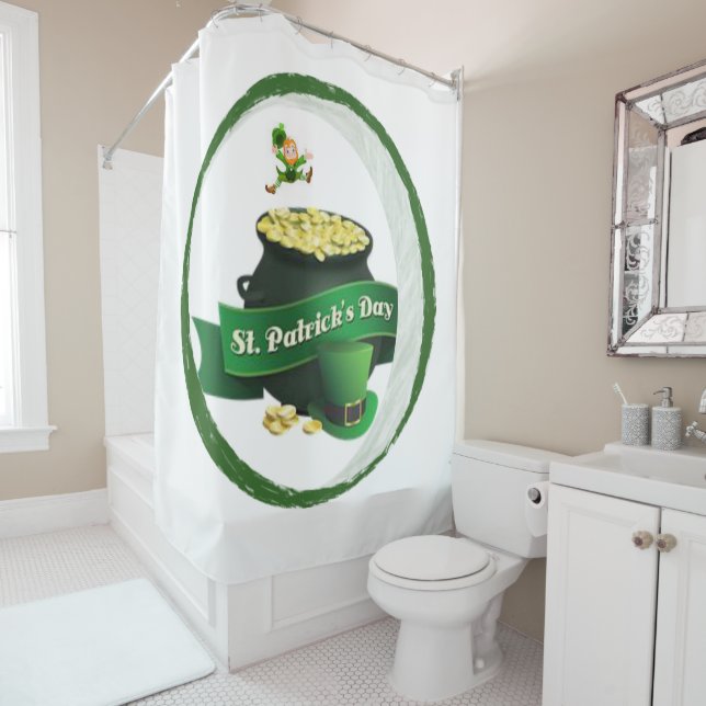 Rideau de douche de Saint Patrick (En situation)