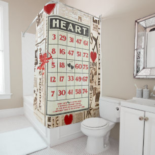Rideau de douche de Saint Valentin, Vintage
