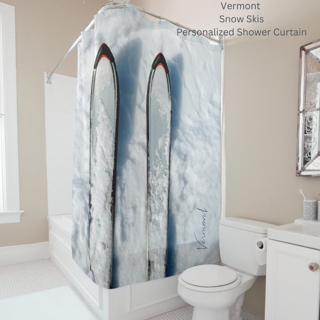 Rideau de douche de ski du Vermont (Vermont Snow Skis Personalized Shower Curtain)