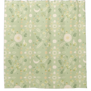Rideau de douche de taille fleurie Boho