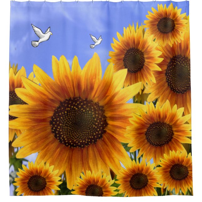 rideau de douche de tournesols (Devant)
