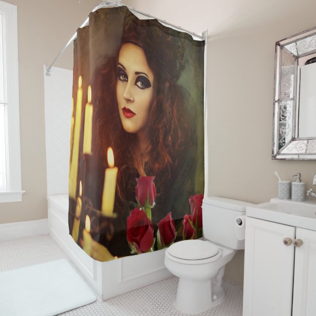 Rideau de douche d'Halloween (En situation)