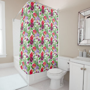 Rideau de douche d'orchidées hawaïennes