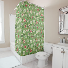 Rideau de douche d'ornements de Noël dessinés à la