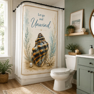 Rideau de douche Elégante Sérénité Coquillage