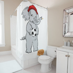 Rideau de douche éléphant de baseball