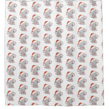 Rideau de douche Eléphant de Noël
