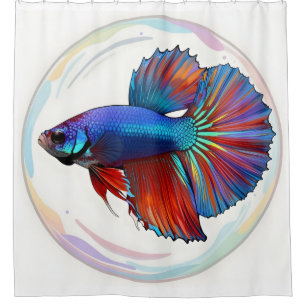 Rideau de douche en art Iridescent Current – Poiss
