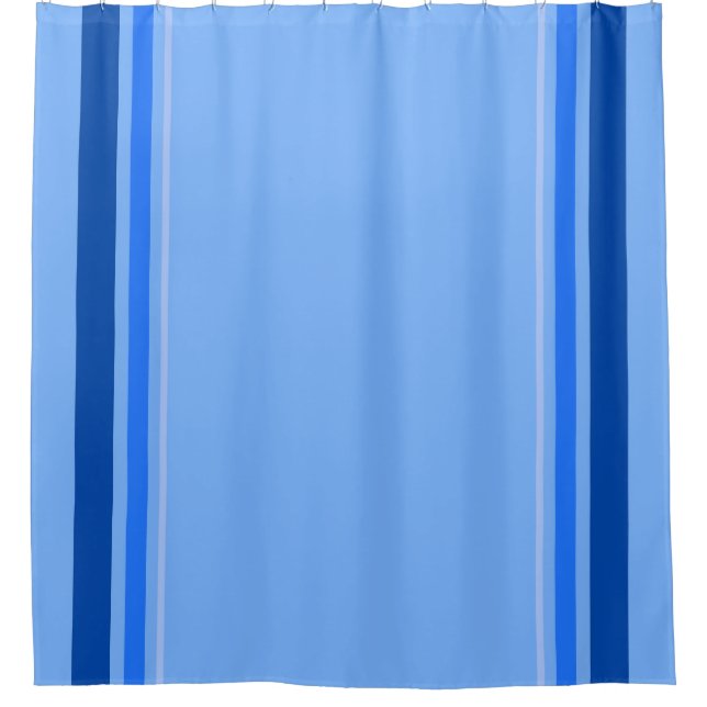 Rideau de douche en bande bleue (Devant)
