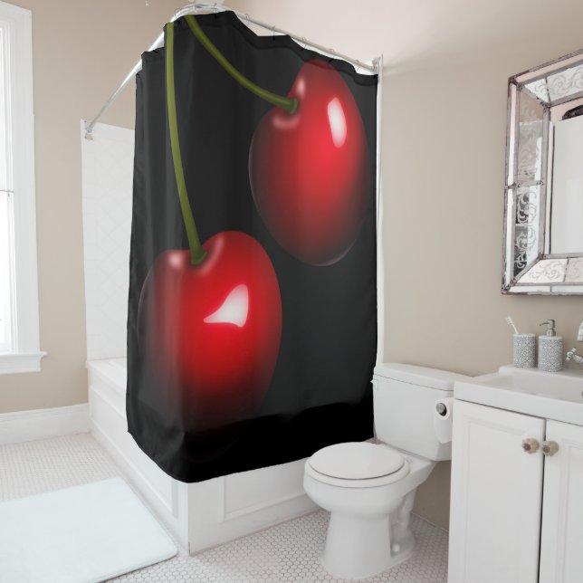 Rideau de douche en cerisier doux - Choisir les co (En situation)