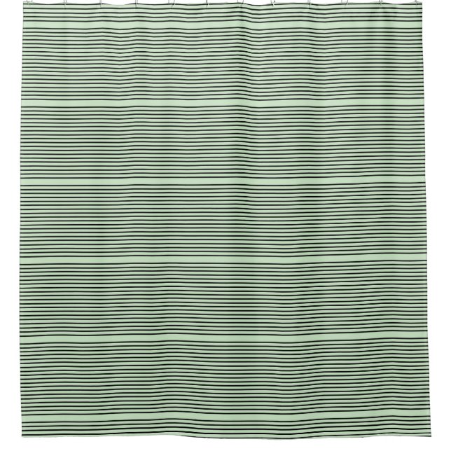 Rideau De Douche En Grille Verte Et Noire (Devant)