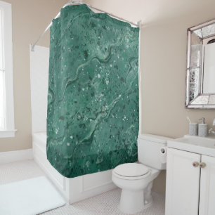 Rideau de douche en marbre vert