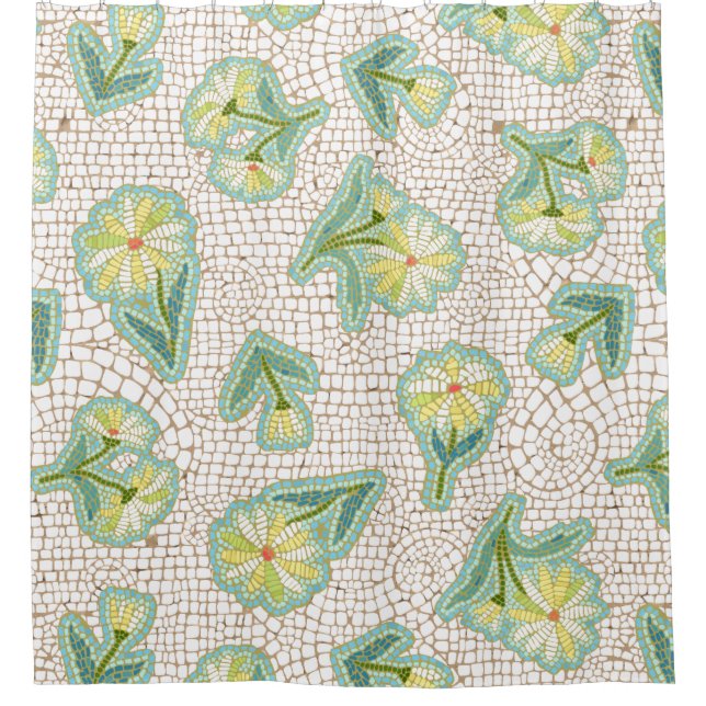 Rideau de douche en mosaïque marguerite (Devant)