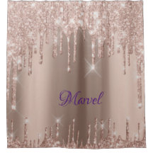 Rideau de douche en or rose