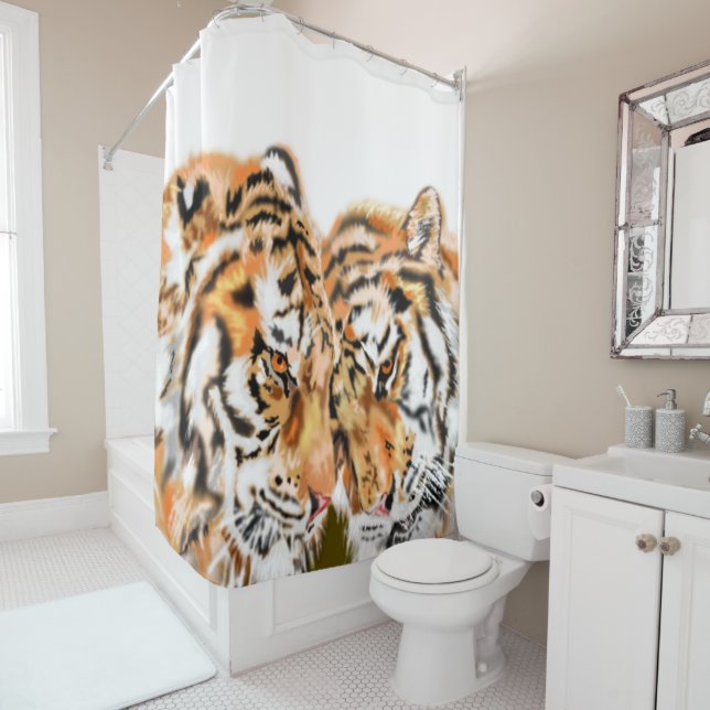 Rideau de douche en tigre (En situation)